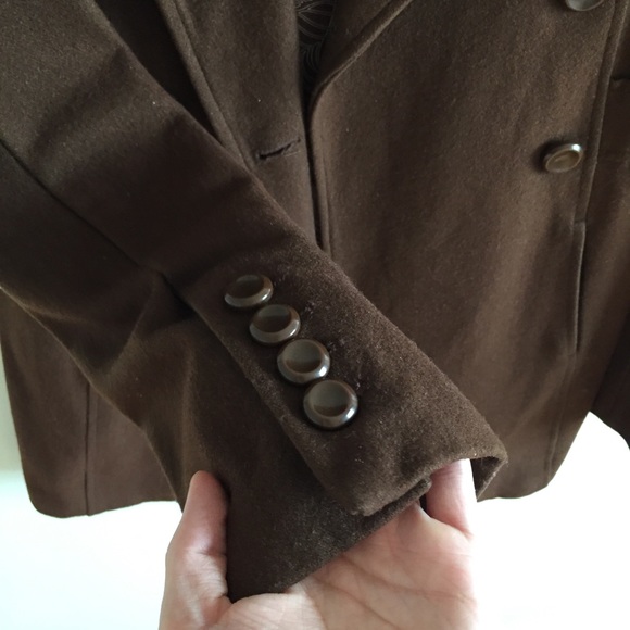 Tulle Wool Double Breasted Pea Coat - Picture 4 of 5